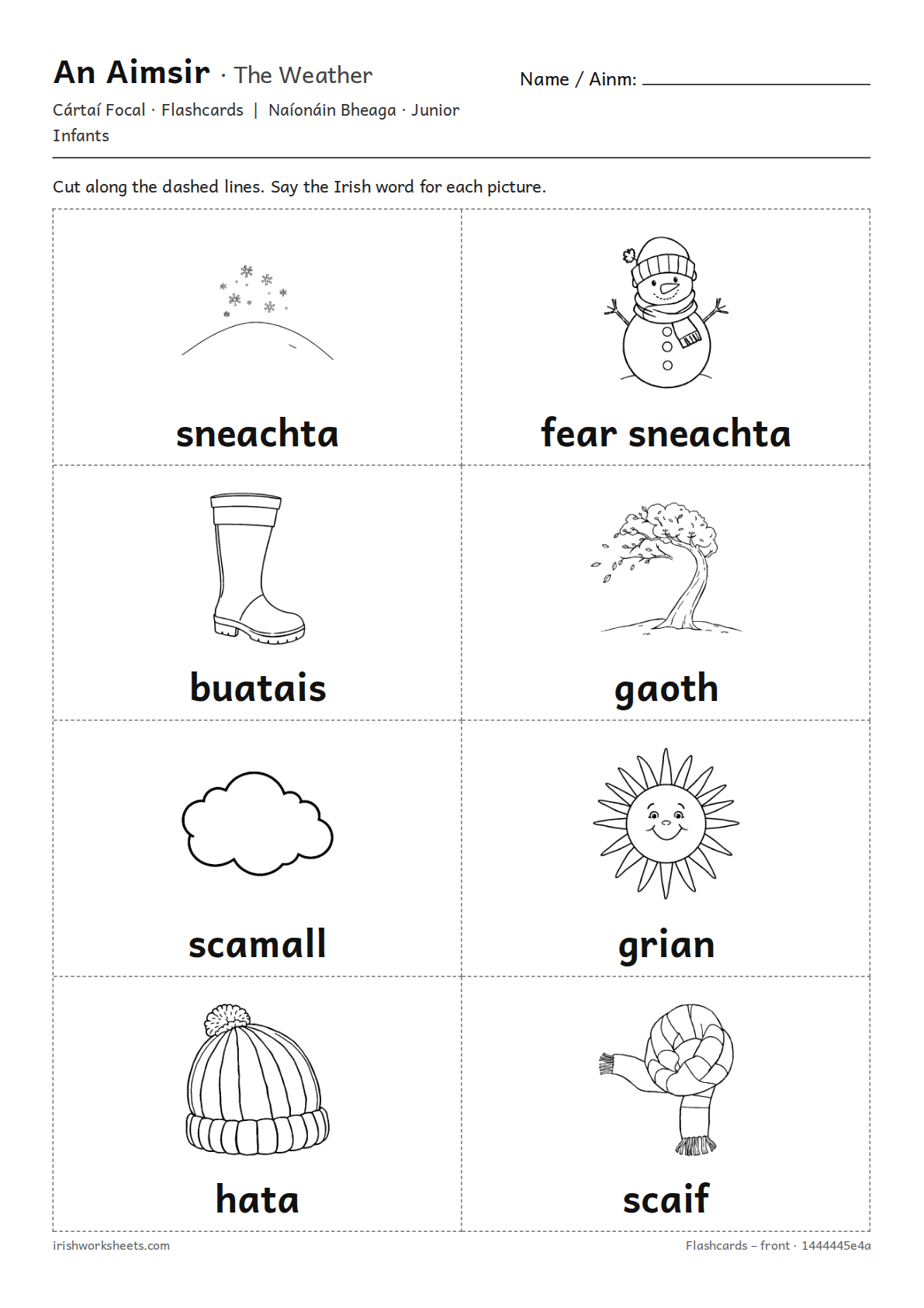 Preview of the the weather flashcards worksheet