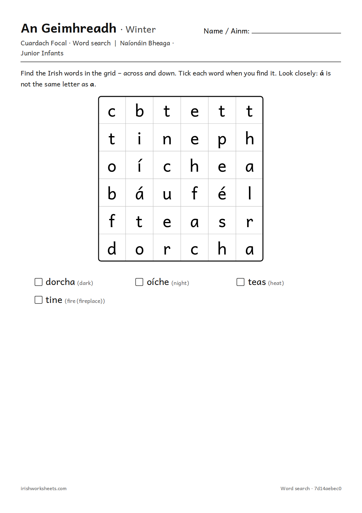 Preview of the winter word search worksheet