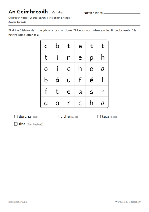 Preview of the winter word search worksheet